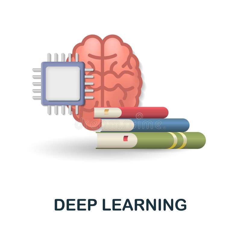 Deep Learning icon. 3d illustration from data science collection. Creative Deep Learning 3d icon for web design royalty free illustration