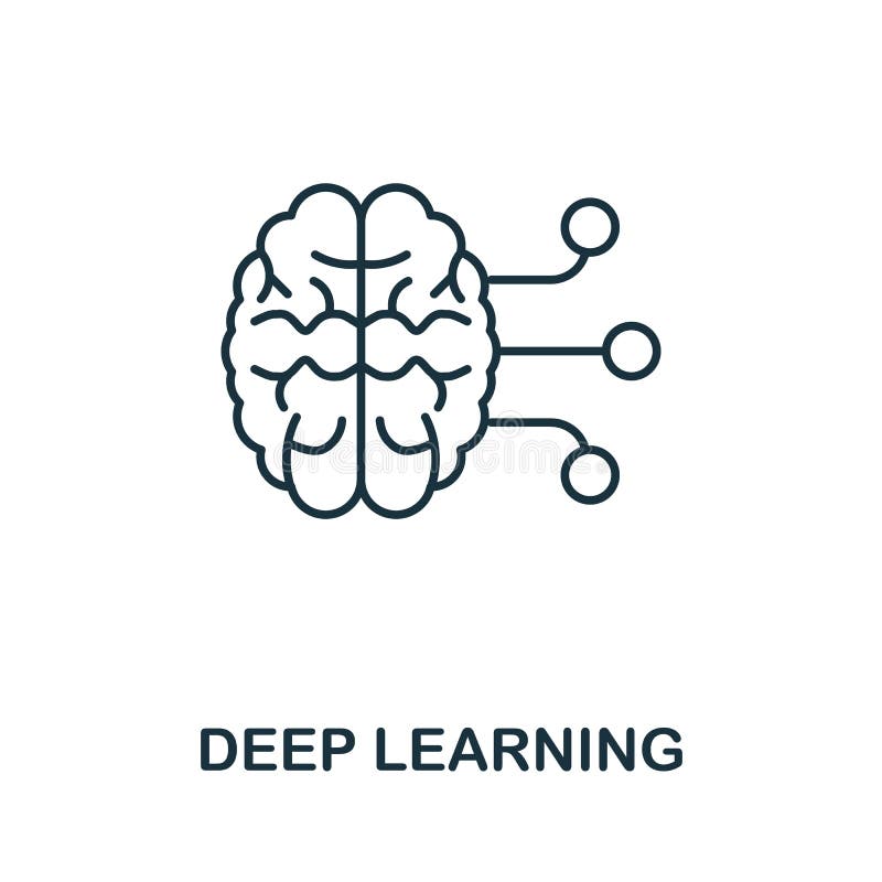 Deep Learning icon. Line element from industry 4. 0 collection. Linear Deep Learning icon sign for web design stock illustration