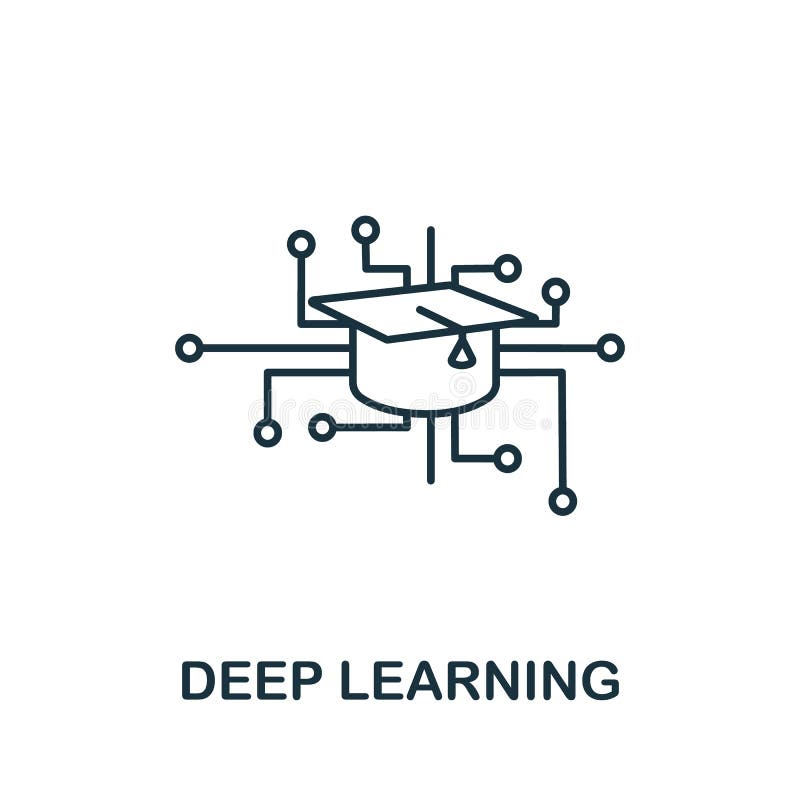 Deep Learning icon from machine learning collection. Simple line Deep Learning icon for templates, web design and infographics vector illustration