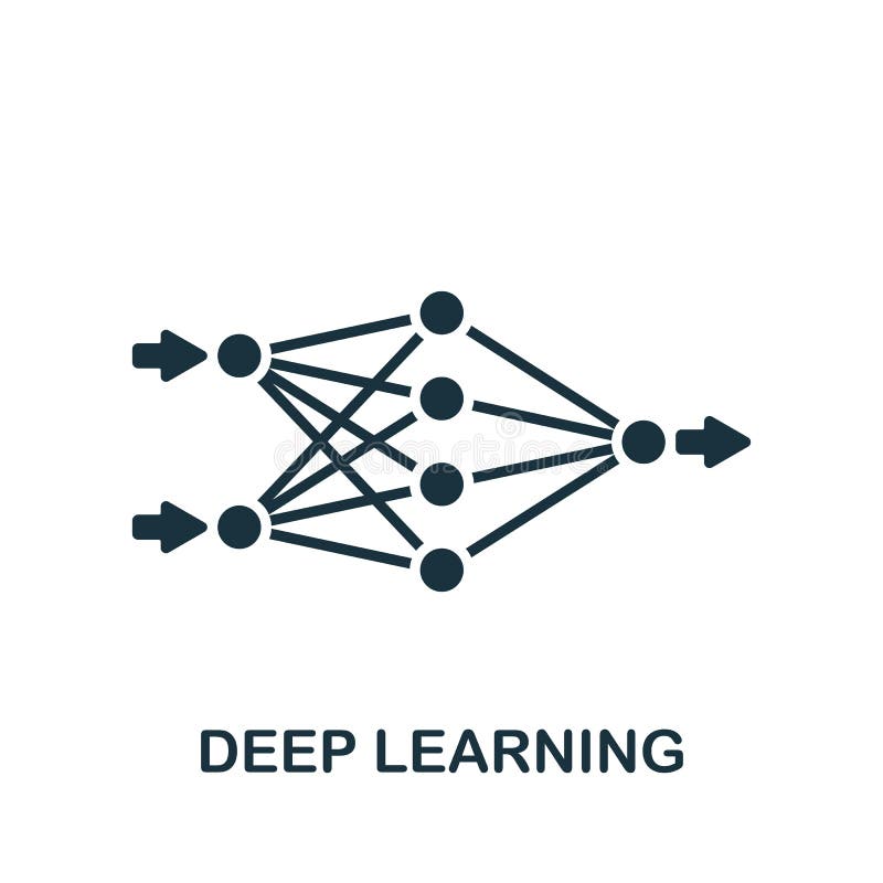 Deep Learning icon. Monochrome simple Industry 4. 0 icon for templates, web design and infographics vector illustration