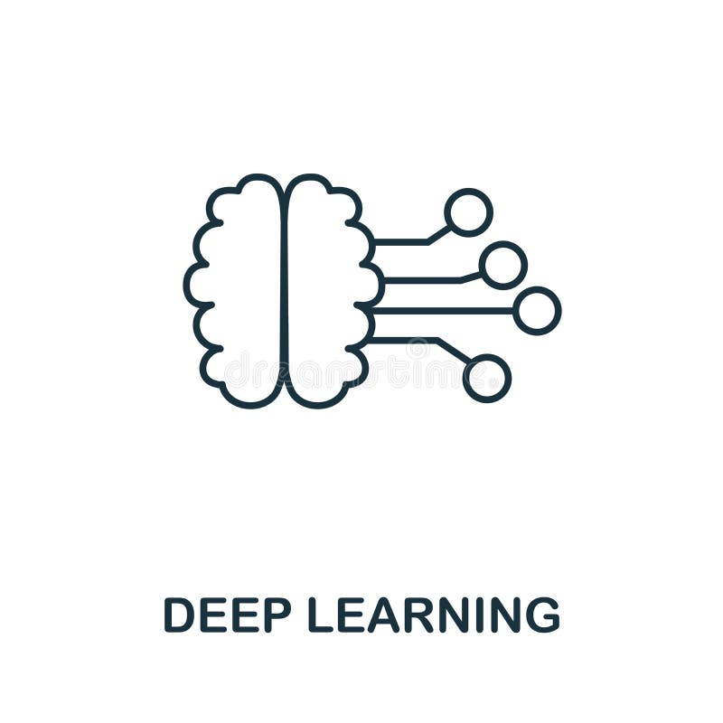 Deep Learning line icon. Creative outline design from artificial intelligence icons collection. Thin deep learning icon stock illustration