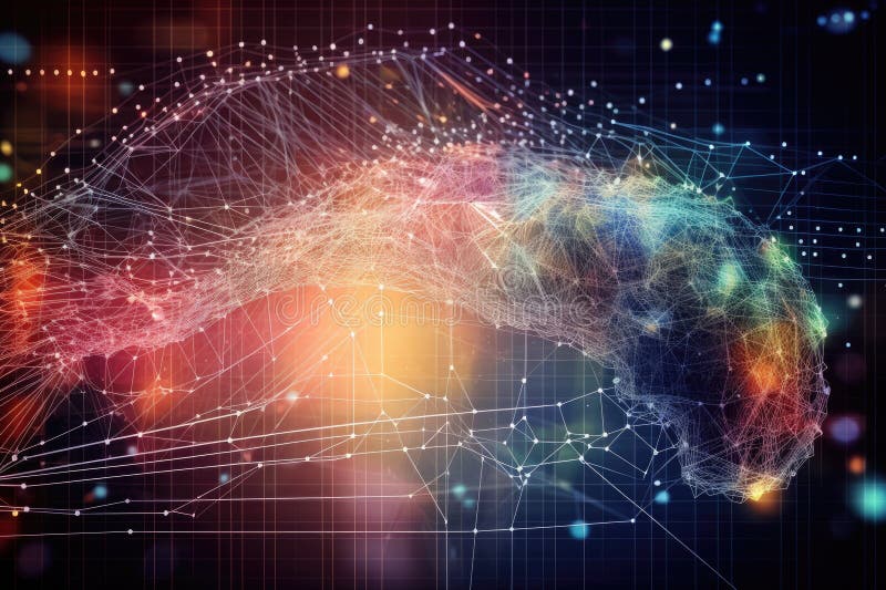 Deep learning neural network predicting stock market trends stock illustration