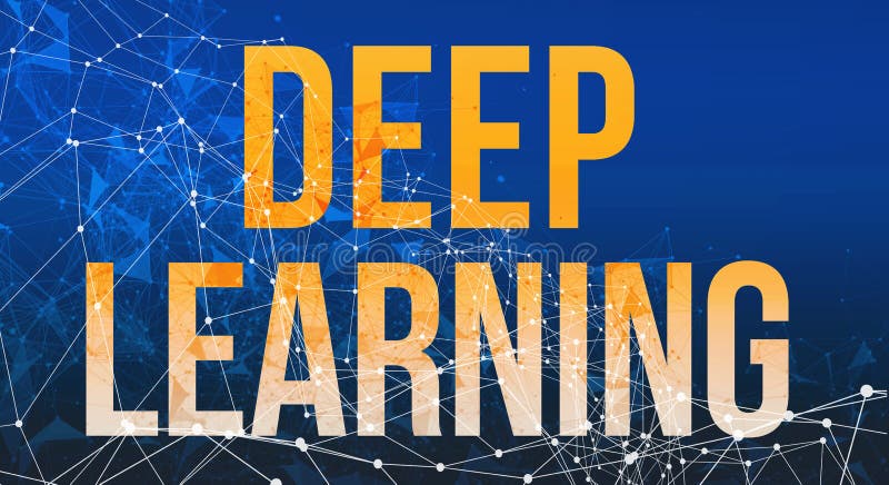 Deep learning theme with abstract network lines royalty free stock image