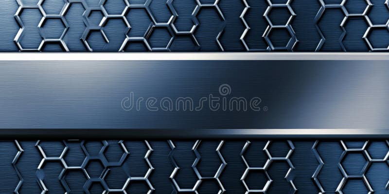 Deep navy and silver geometric background with hexagonal patterns and a soft stock photography