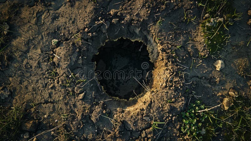 Deep pit in the ground stock image. Image of nature - 361758031