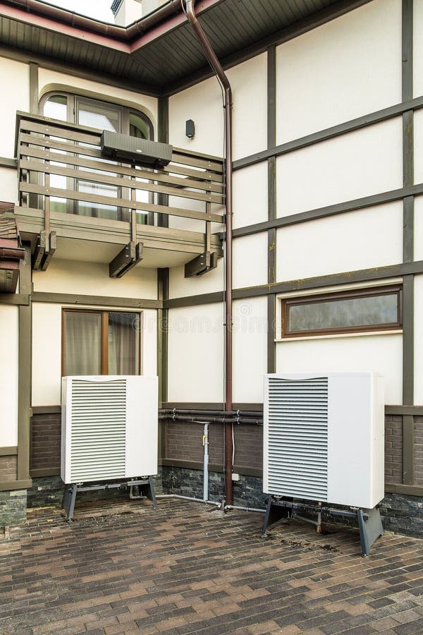 Deep Radiators, Heat Pump, Mounted Near the House Stock Image Image of pump, street 63553805