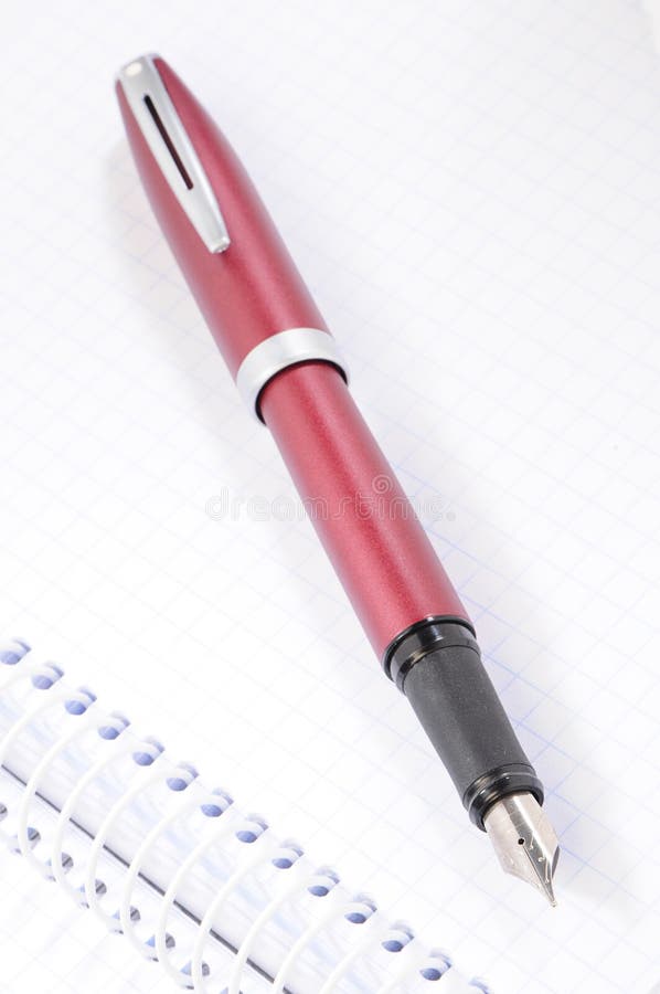 Deep red ink pen