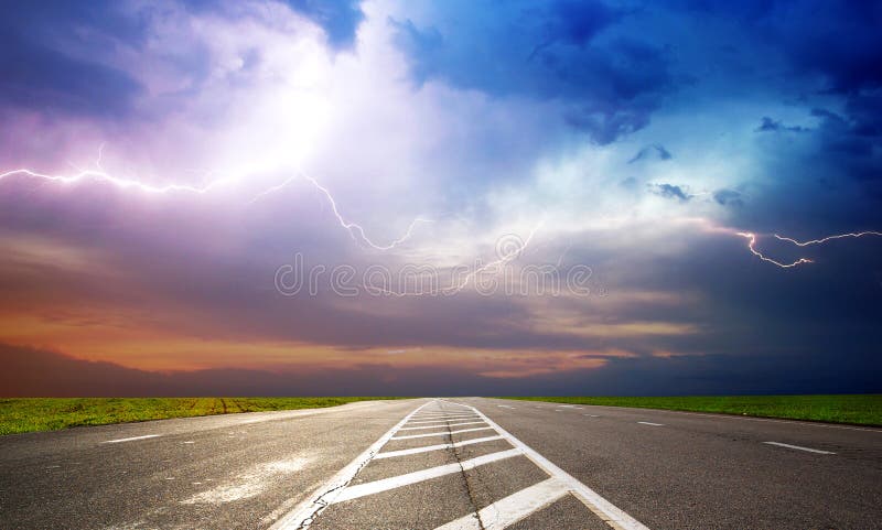 Deep road stock photo