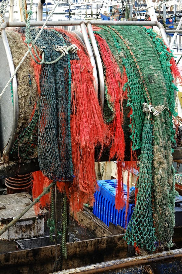 Moored Trawlers and Fishing Equipment. Sutton Harbour Plymouth