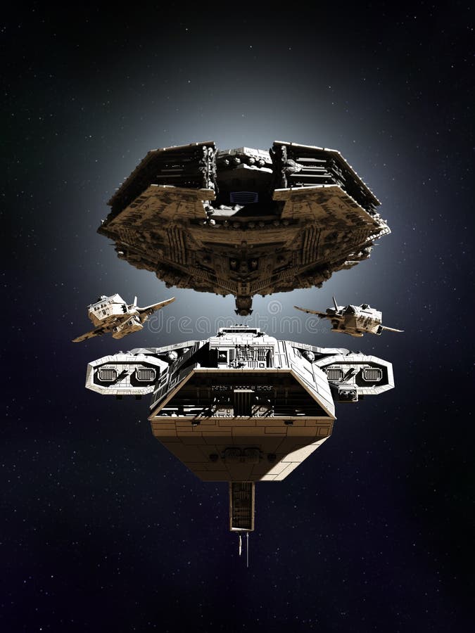 Deep Space Battle Fleet Formation stock illustration Deep Space Battle Fleet Formation stock illustration
