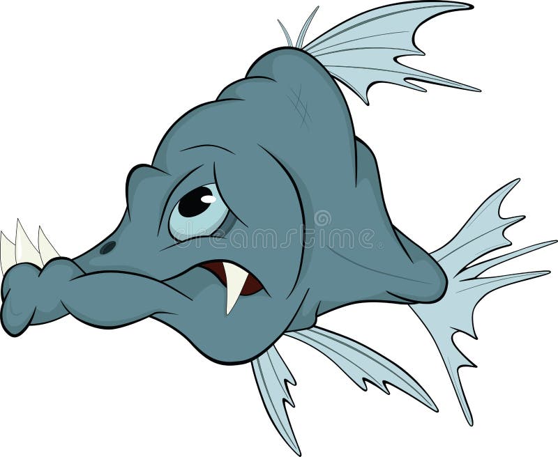 Deep-water fish. Cartoon stock vector. Illustration of humor - 20886741