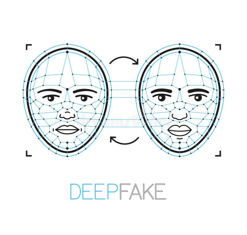 Deepfake, deep fake technology concept