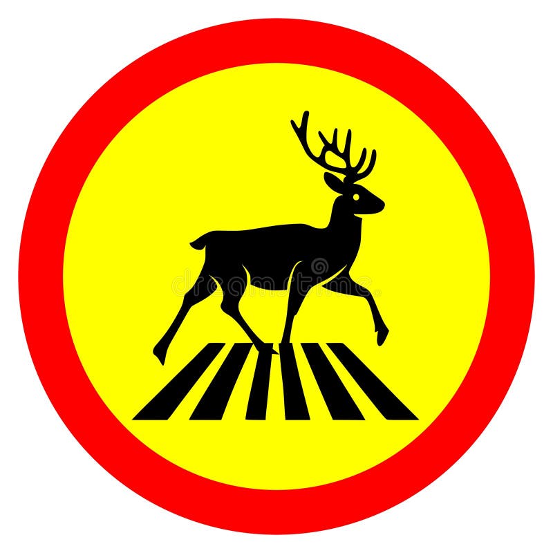 Deer Warning Signs Stock Illustrations – 98 Deer Warning Signs