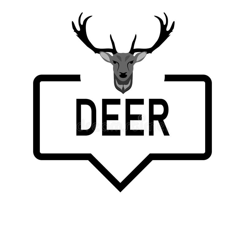 Deer bubble speak icon trendy flat design vector illustration Deer bubble speak icon trendy flat design vector illustration