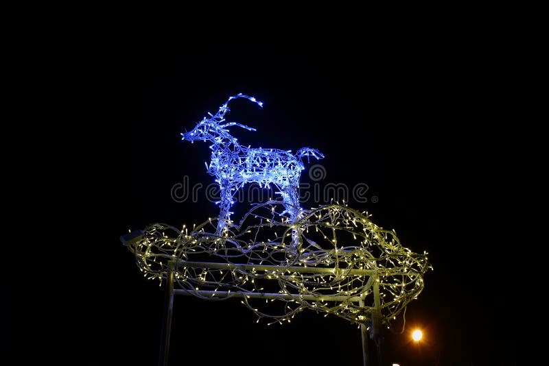 Deer Christmas lights stock image. Image of design, lighting 51248325