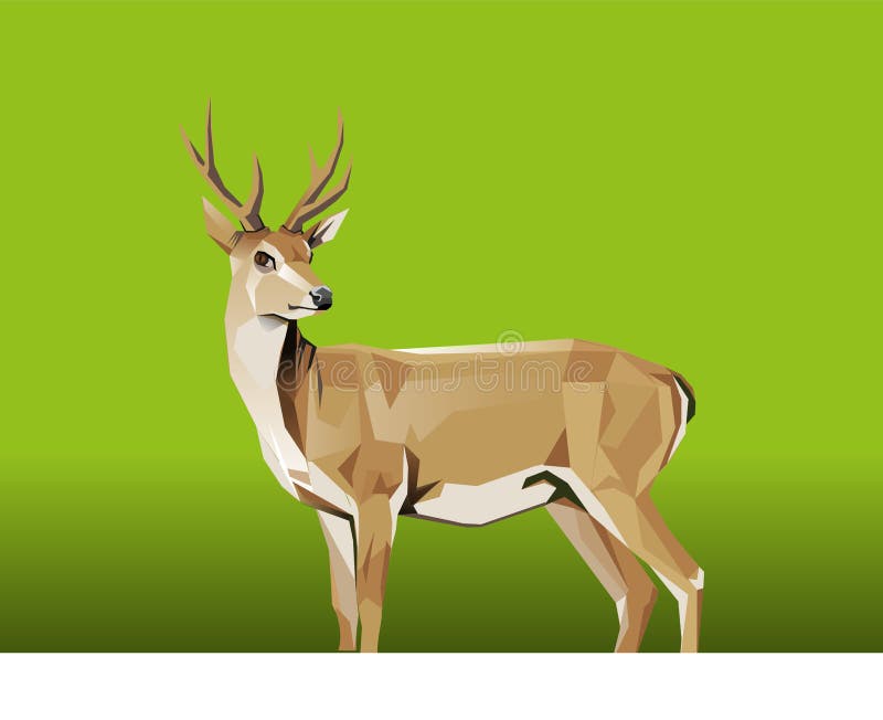 Deer with Green Background stock vector. Illustration of deer 59286713