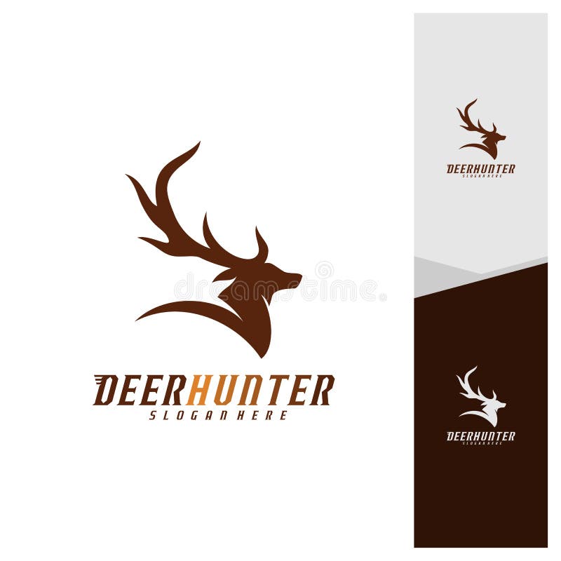 Deer Head Logo Design Template Vector. Luxury Deer Hunt Logo Vector