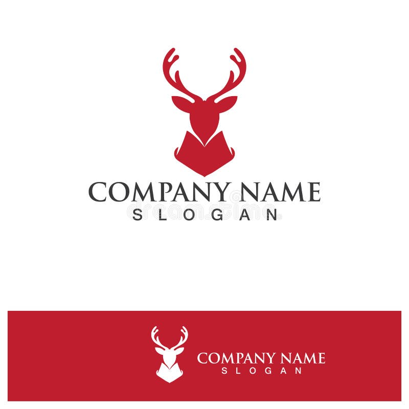 Deer Head Logo Template Vector Icon Illustration Design Stock Vector