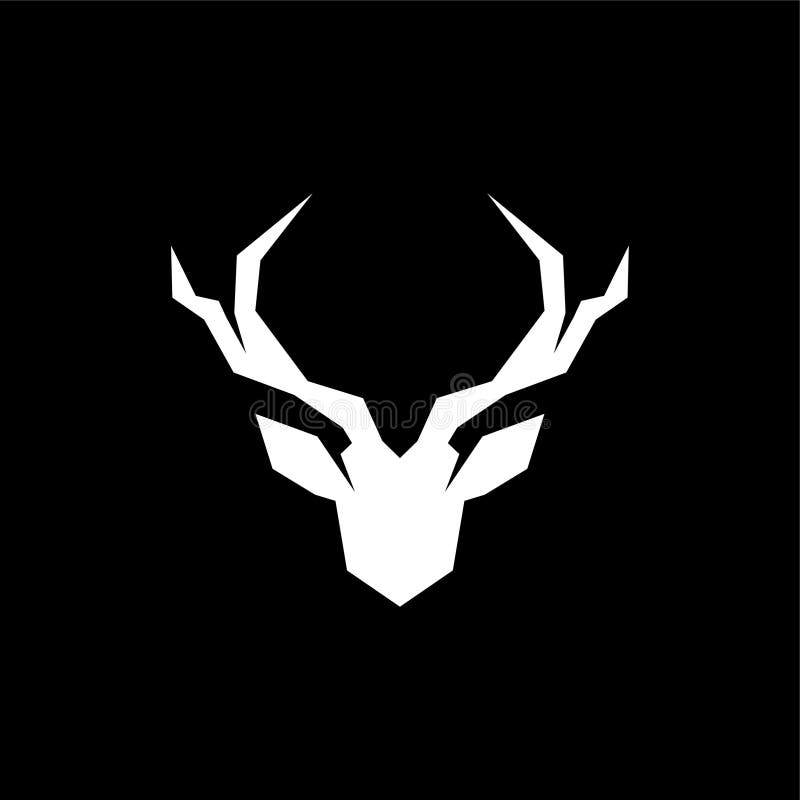 Deer In The Moon Shape Logo Design Stock Illustration - Download