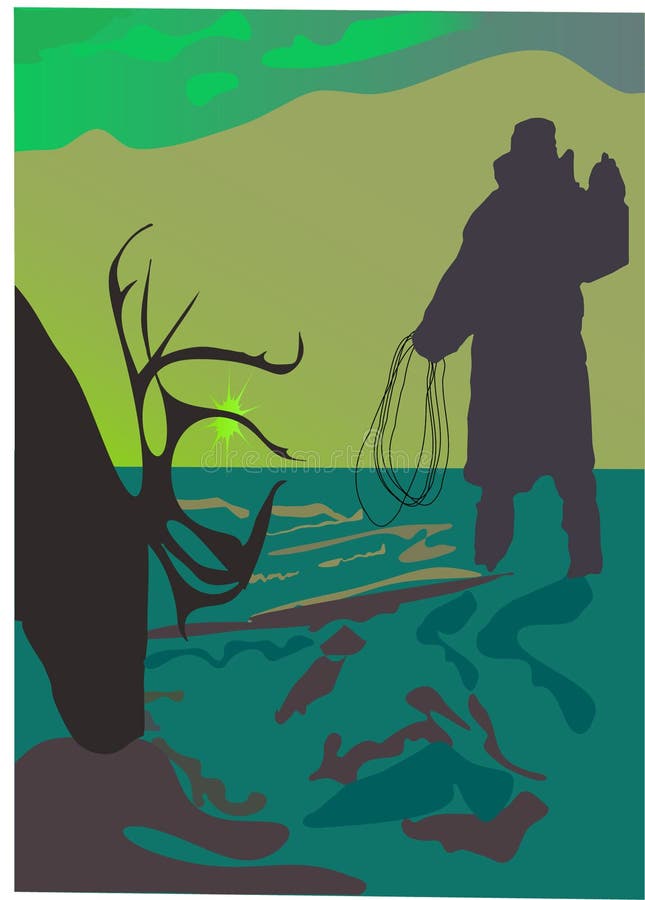 Deer hunter vector illustration Deer hunter vector illustration