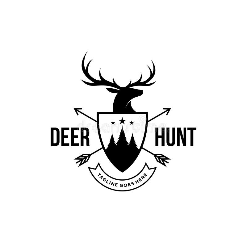 Deer Hunter Logo, Badge, Emblem, Label Design Template. Vector ...