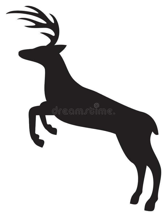 Deer jumping silhouette vector illustration royalty free illustration