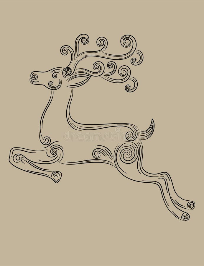 Deer jumping vector vector illustration