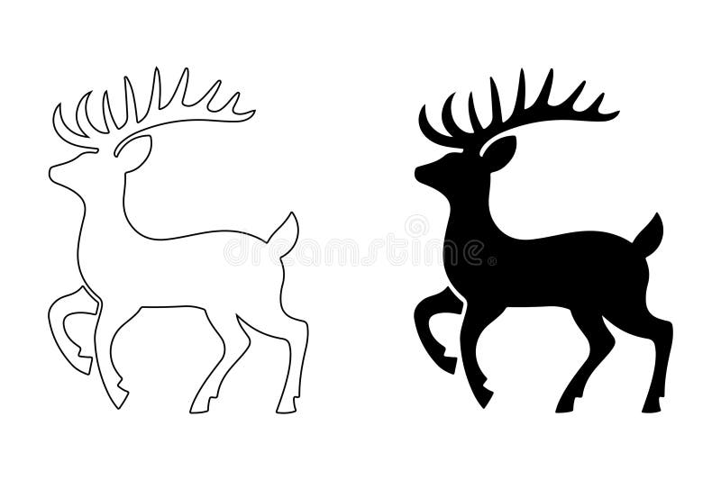 Deer Silhouette Design. Vollständig bearbeitbare Flachbildschirme und Outline. Perfekt für Präsentationen von Web- und App-Interfaces etc.. Schwarz auf weißem Hintergrund