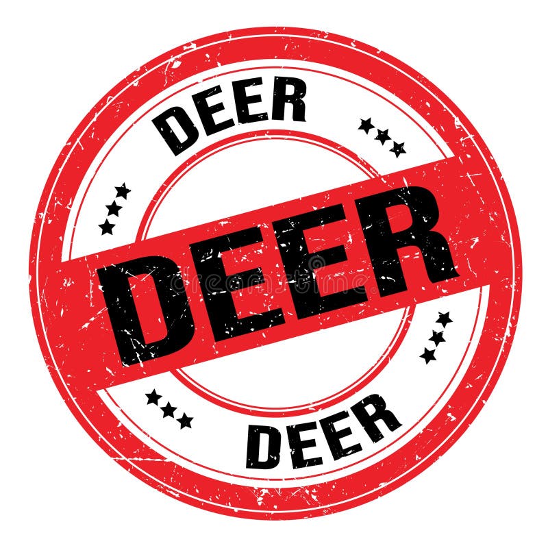 DEER Text Written on Redblack Round Stamp Sign Stock Illustration