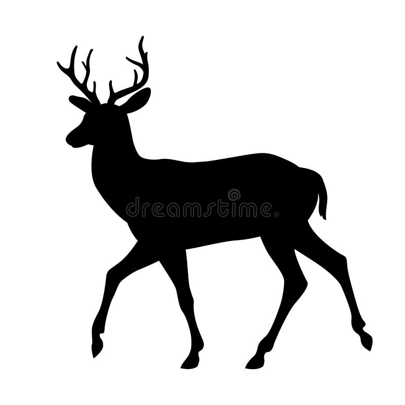 Deer vector illustration silhouette black