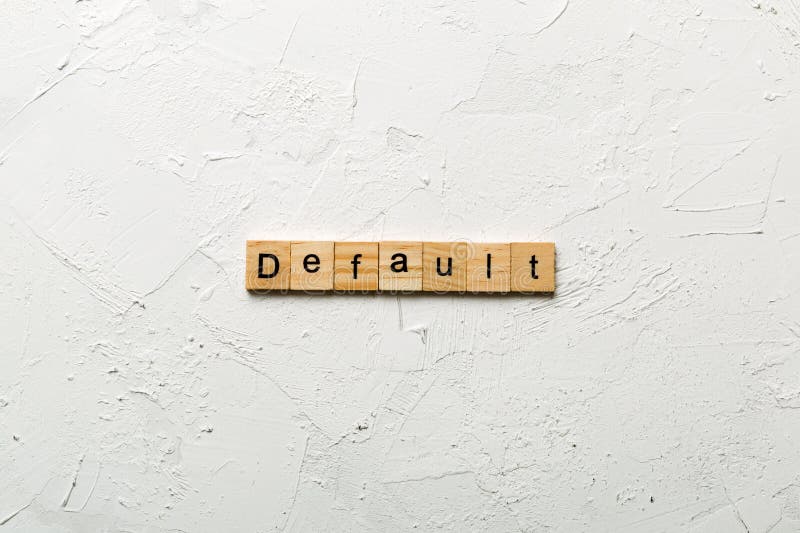 Default word written on wood block. default text on table, concept stock photo