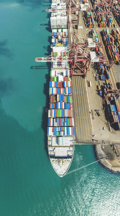 Industrial Shipping Port on Sunset in Callao, Lima Perú. View of Dock