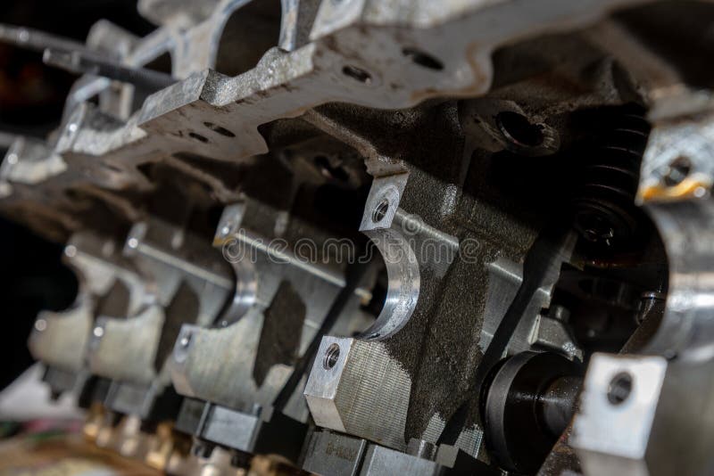 Defect after Oil Starvation in Cylinder Head Stock Image Image of