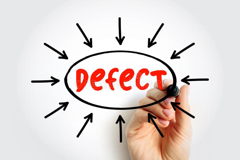 Defect - an imperfection or abnormality that impairs quality, function, or utility, text concept background stock image