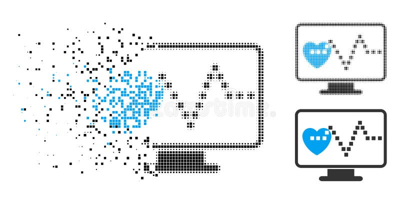 Defekter Dot Halftone Cardio Monitoring Icon vektor abbildung