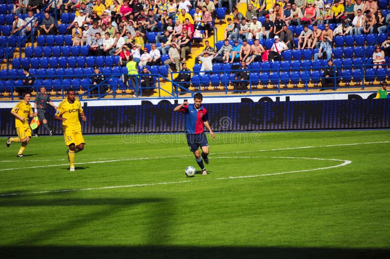 Defender with ball editorial photo. Image of ball, grass 14373511