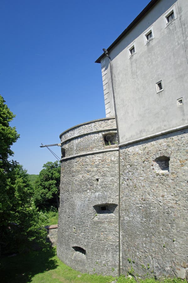 Defense tower of the Cerveny Kamen castle in Slovakia