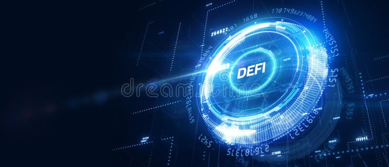 DeFi -Decentralized Finance on Dark Blue Abstract Polygonal Background.  Concept of Blockchain, Decentralized Financial System Stock Illustration -  Illustration of future, abstract: 203641043
