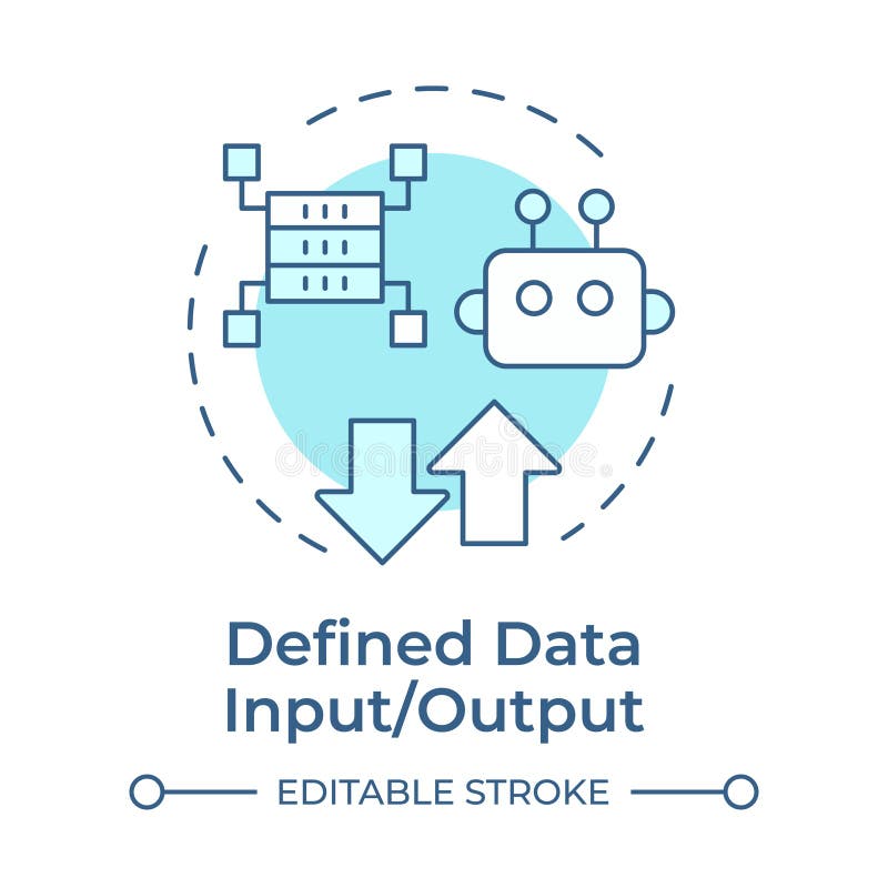 Defined Data Input and Output Soft Blue Concept Icon Stock Vector ...
