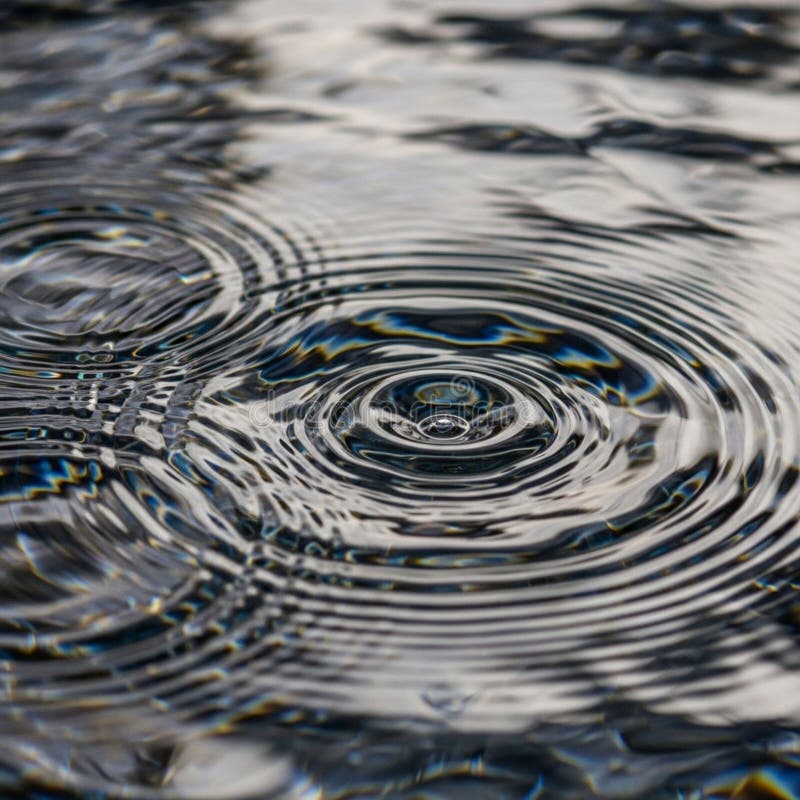 Defined, indicating a recent disturbance in the water, possibly stock illustration