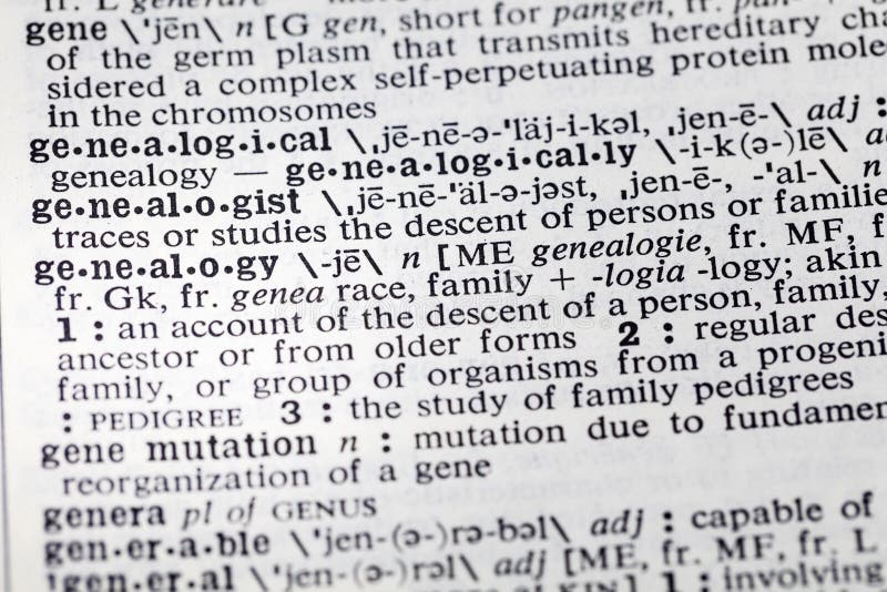 Definición de la pendiente del gen del genealogista de la genealogía