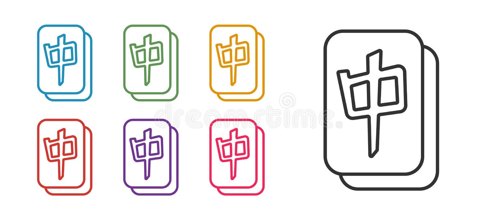 Linha De Arte Pop Mahjong Partes ícone Isolado Em Fundo De Cor. Emoji Do  Jogo Do Dragão Vermelho Mahjong Chinês. Vetor Ilustração do Vetor -  Ilustração de divertimento, elemento: 266296655