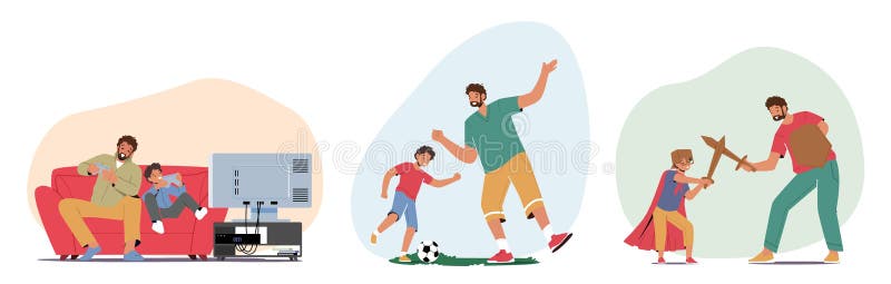 Vetores de Pai E Filho Jogando Futebol Pessoas De Desenho Animado  Ilustração De Personagens e mais imagens de Adolescente - iStock