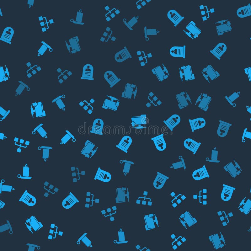 Set Hierarchy organogram chart, Tombstone with RIP written, FTP folder upload and Burning candle in candlestick on seamless pattern. Vector. Set Hierarchy organogram chart, Tombstone with RIP written, FTP folder upload and Burning candle in candlestick on seamless pattern. Vector.