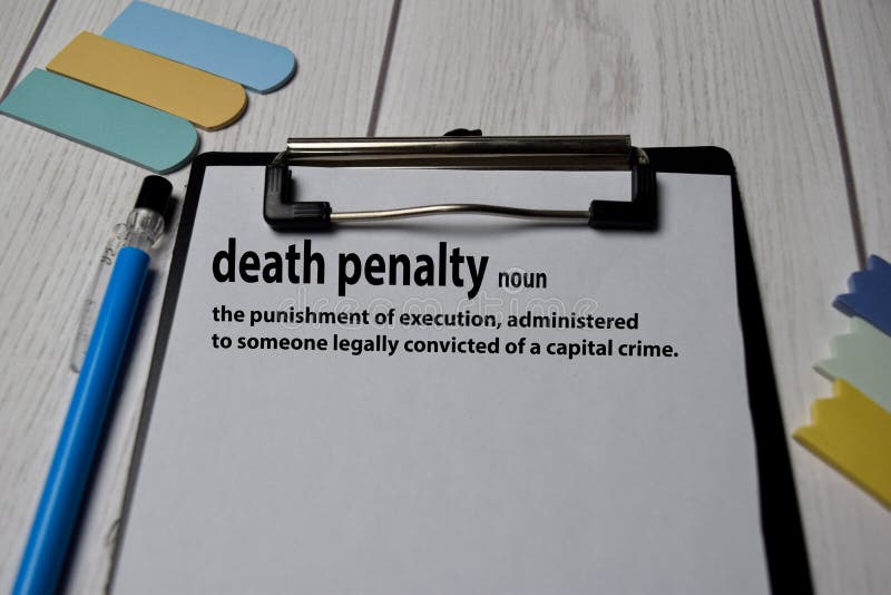 Definition av begreppet dödsstraff med en innebörd i en bok. ordlista