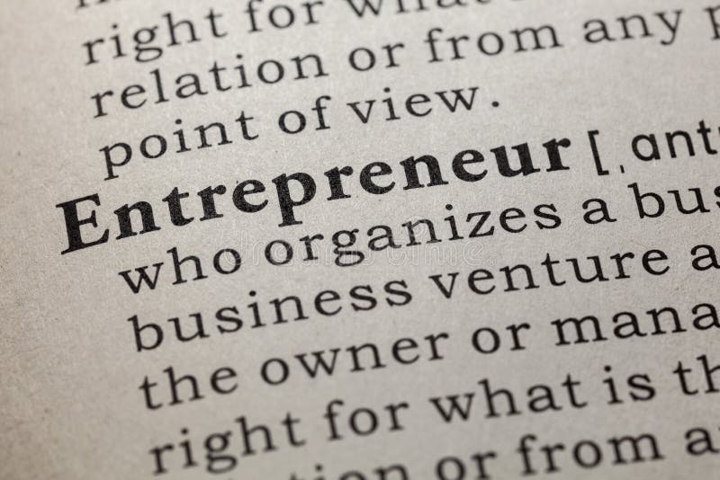 Definition of entrepreneur stock photo. Image of word 138242458
