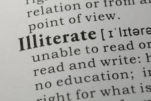 Definition Of Illiterate Stock Image Image Of Definition 188109369