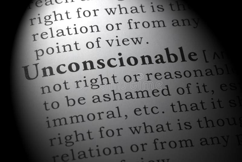 Definition of Unconscionable Stock Image Image of word, page 230872813