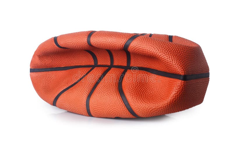 Deflated basketball ball.