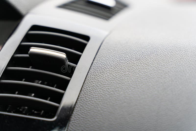 The Deflector on the Grey Panel of the Car. Car Heating and Air